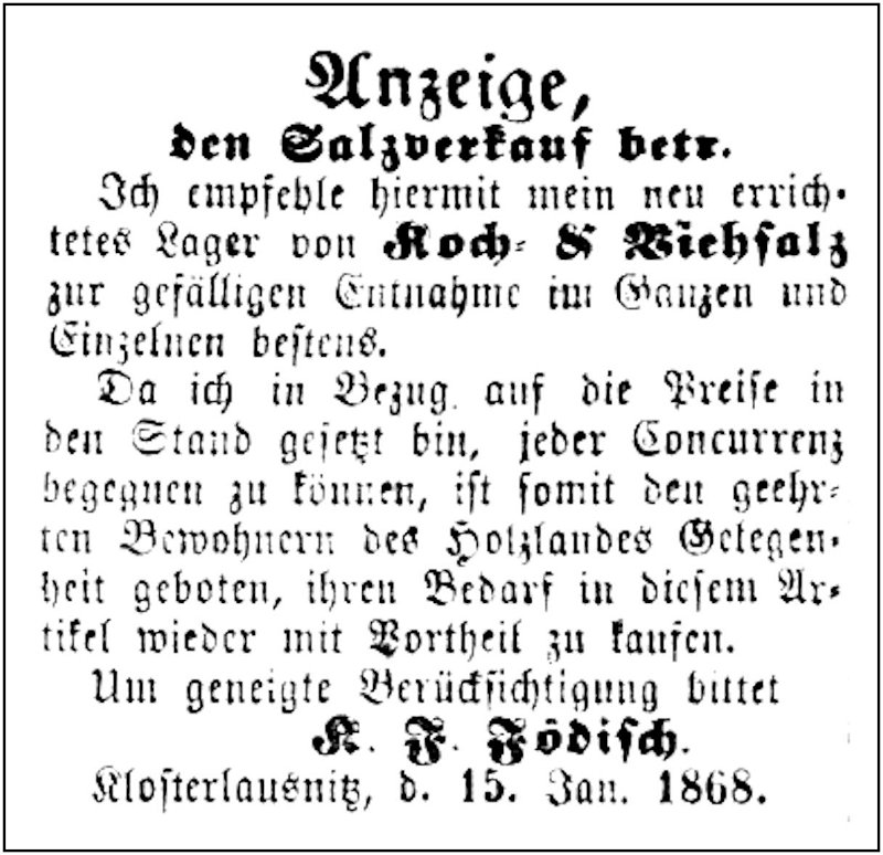 1868-01-15 Kl Salzhandel Foedisch